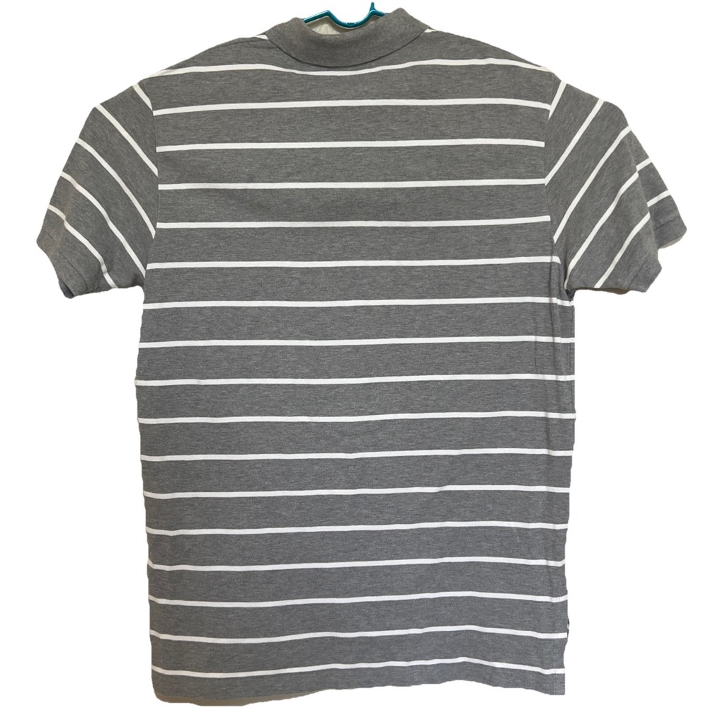 Polo Ralph Lauren Men's Gray White Striped Polo Shirt Size X Large Cotton - Picture 3 of 7